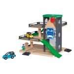 Garaj cu lift pe 3 nivele din lemn cu sina de tren